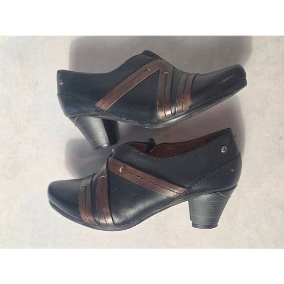 Pikolinos Lille Leather Heeled Pilgrim Bootues w Strap Details Sz. 37 / 6.5-7 - Picture 9 of 13